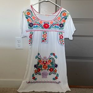 Embroidered Dress or Coverup- Worn Once